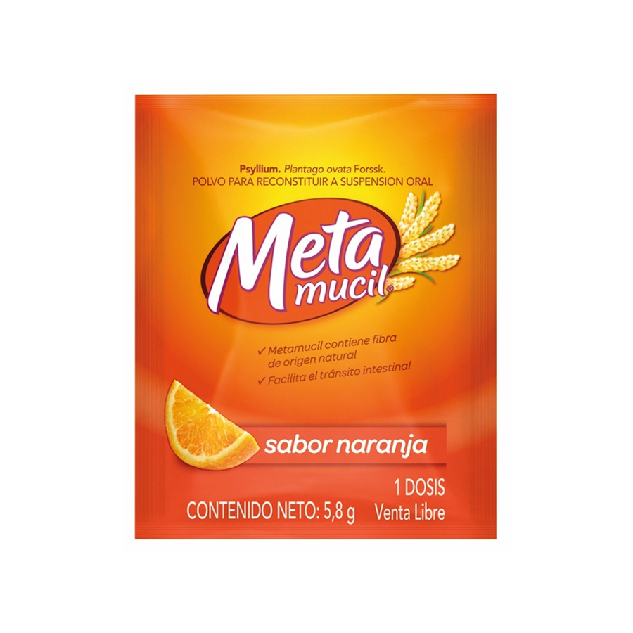Fibra Natural Metamucil Sabor Naranja 10 Unidades