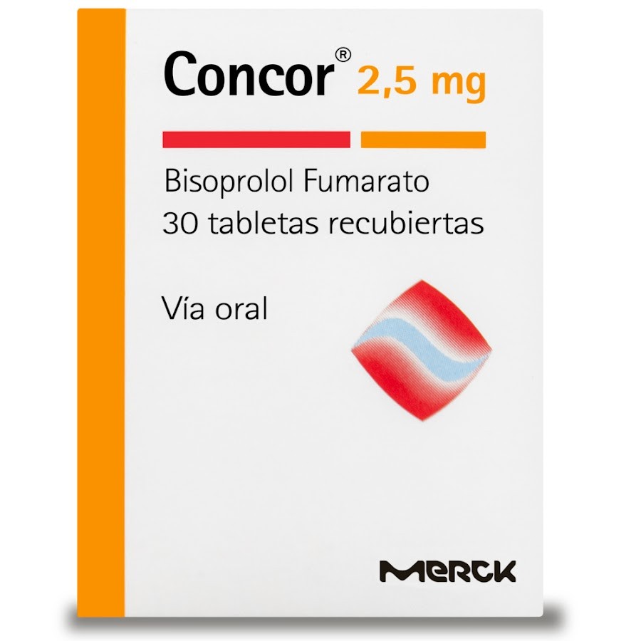 Concor 2.5Mg Tabletas Caja x30Tab. Merck Bisoprolol Fumarato