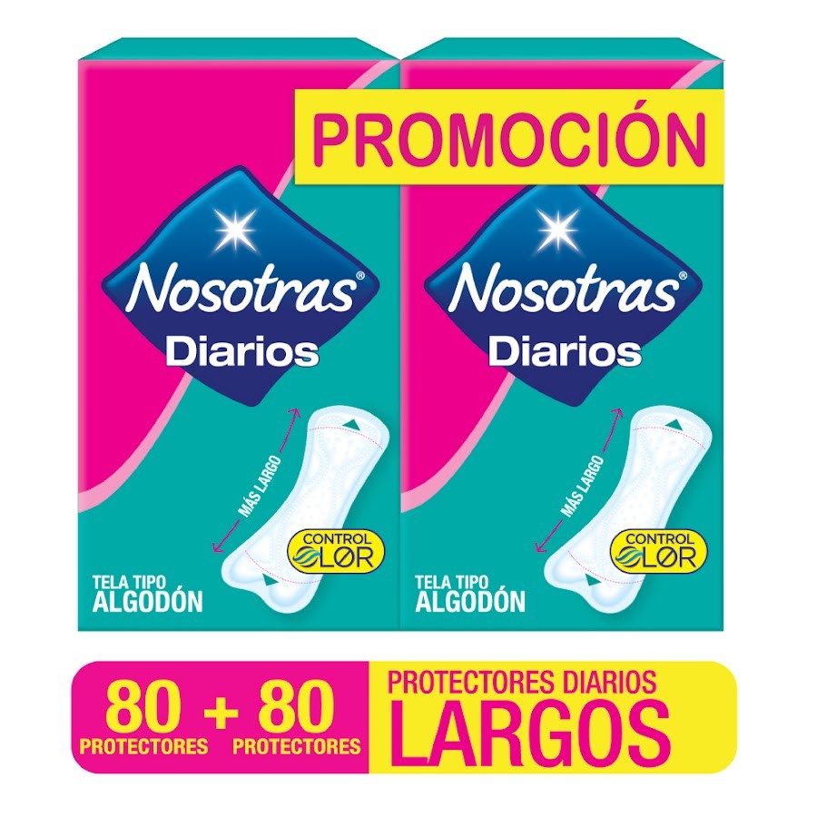 Oferta Protectores Diarios Nosotras Largos 2x80und