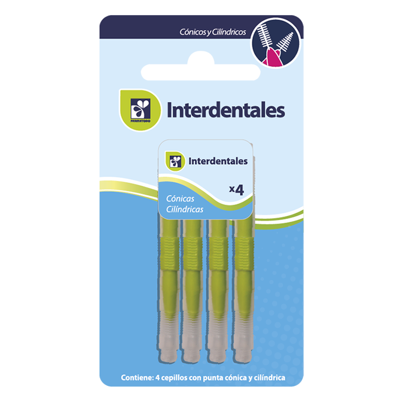 CEPILLO INTERDENTAL FARMATODO CÓNICO  CILÍNDRICO DOBLE FUNCIÓN X4UND.