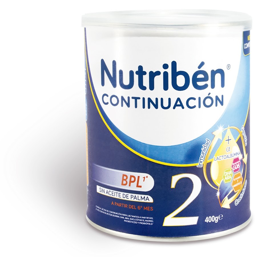 Fórmula láctea en polvo Nutriben 2 Continuacion para lactantes +6Meses x 400Gr