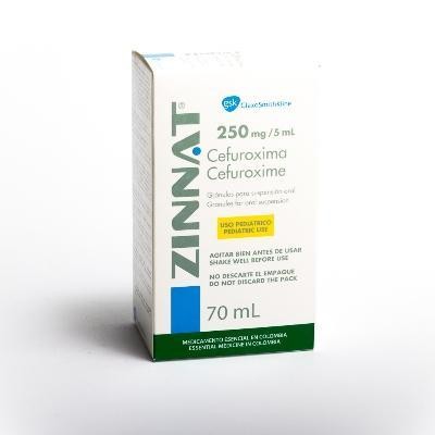 Zinnat 250Mg/5Ml. Suspensión Oral Frasco x70Ml. GSK Cefuroxima