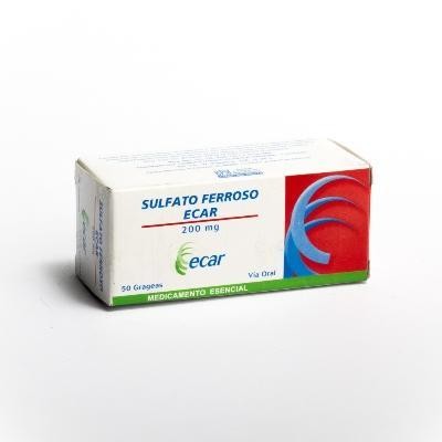 Sulfato Ferroso Ecar 200Mg Grageas Frasco X50Grg.