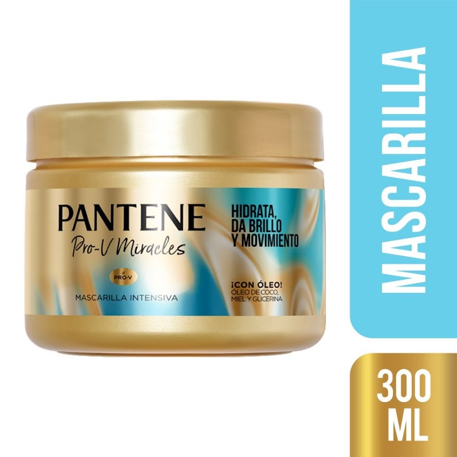 Mascarilla Pantene Pro-V  Miracles Hidrata, Brillo, y Movimiento x300 ml