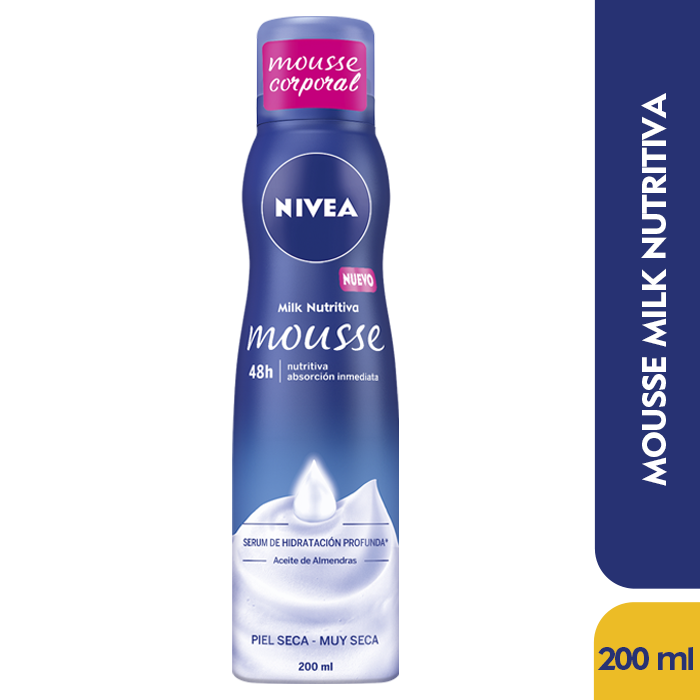Crema Nivea Milk nutritiva mousse piel muy seca Frasco x200ML