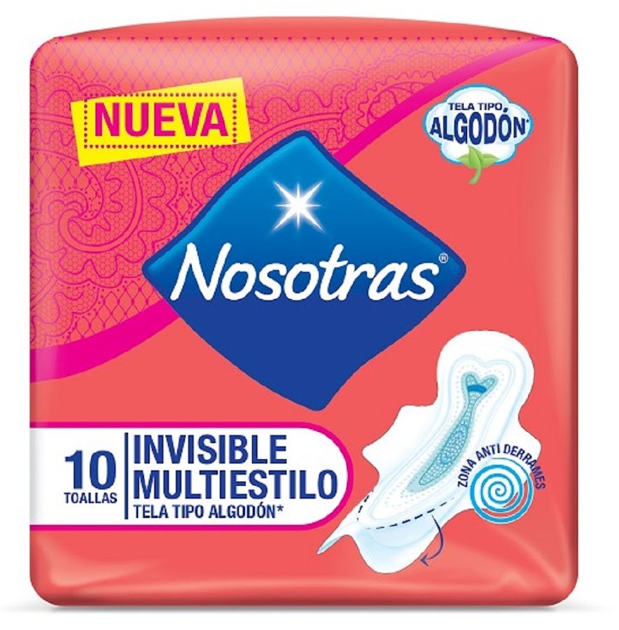 Toallas Intimas Nosotras Invisibles Multiestilo x 10 Unid