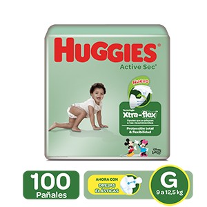Pañales Huggies Active Sec Etapa 3 G  x100 Und