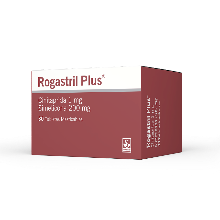 Rogastril Plus Siegfried Cinitaprida 1Mg Simeticona 200Mg Caja x 30Tab Masticables