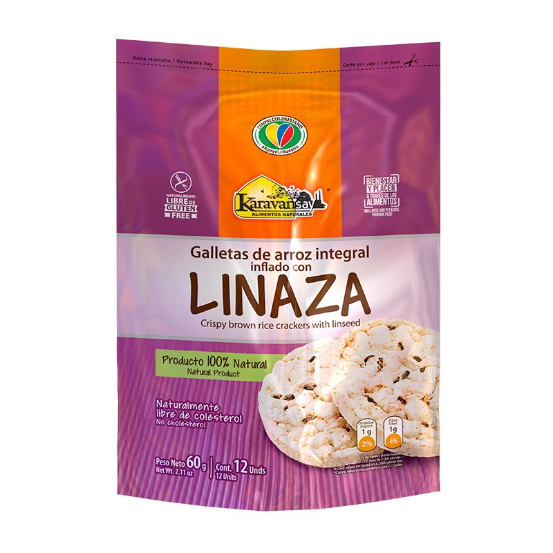 Galletas Karavansay Arroz Inflado Arroz Integral Linaza Pq X60G X12Und