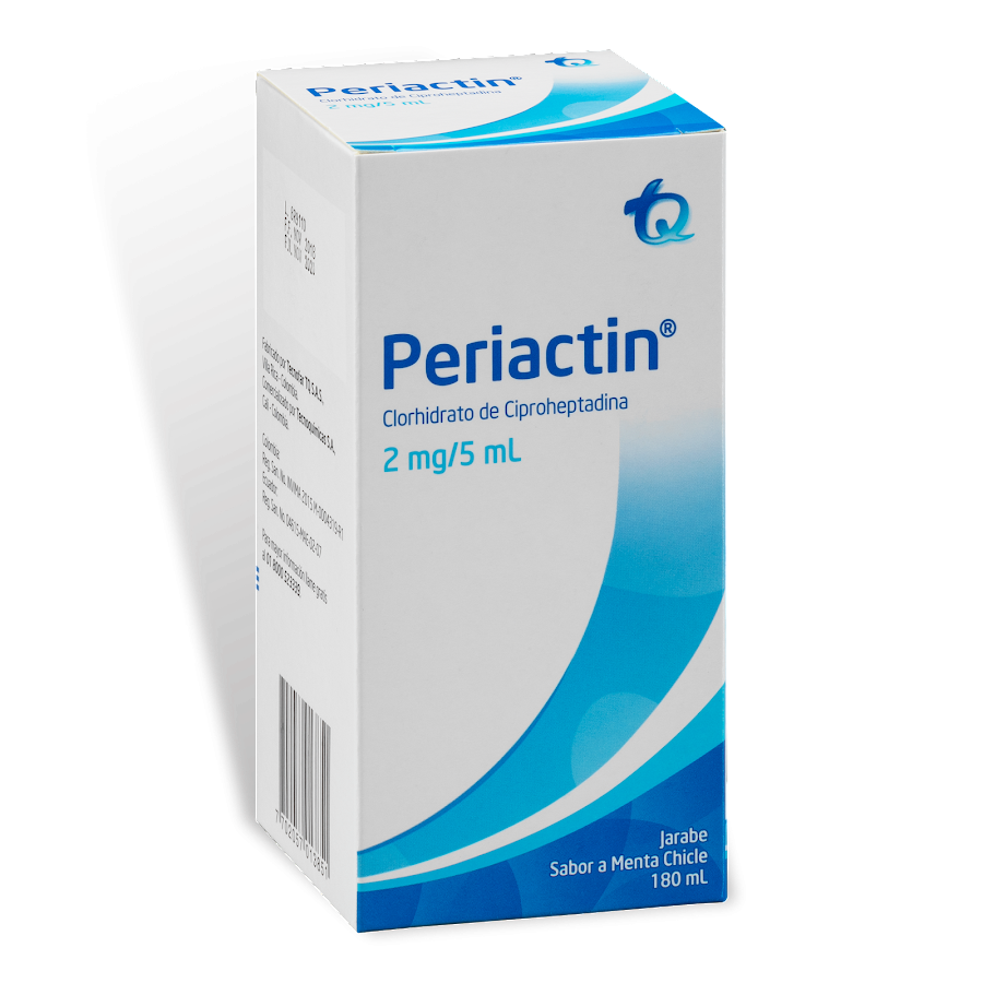 Periactin 2mg/5ml Jar.Menta Fco. x180ml. TQ Clorhidrato Ciproheptadina