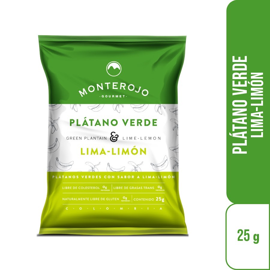 Pasabocas Monterojo Platanos Verdes Lima Limon x 25Gr