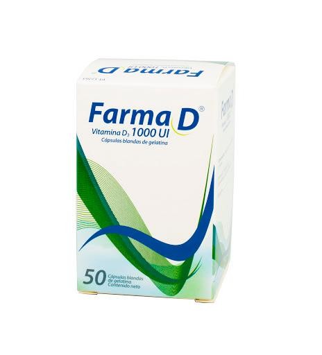Farma D 1000 UI Cápsulas Frasco x50Cap. Farma Vitamina D