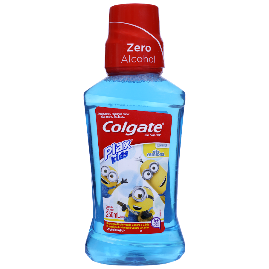 ENJUAGUE BUCAL COLGATE PLAX KIDS MINIONS TUTTI FRUTTI X250ML