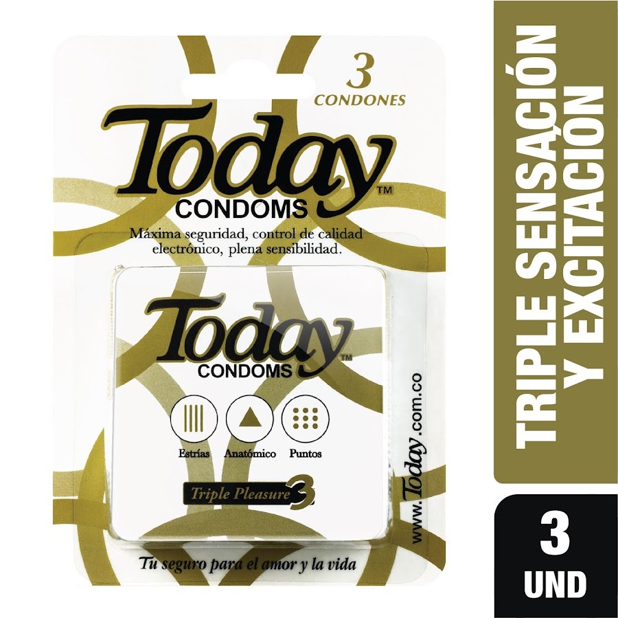 CONDÓN TODAY PRESERVATIVO TRIPLE PLEASURE X3UND