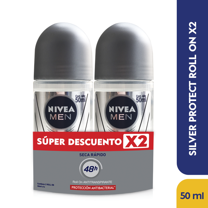 Oferta Desodorante Nivea Men Silver Protect Roll-On x 2Uni de 50ml
