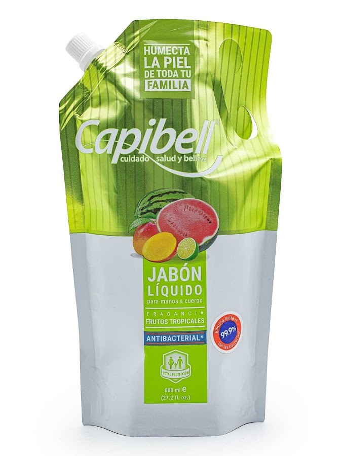 Jabon Liquido Antibacterial Capibell Frutos tropicales x 800ml