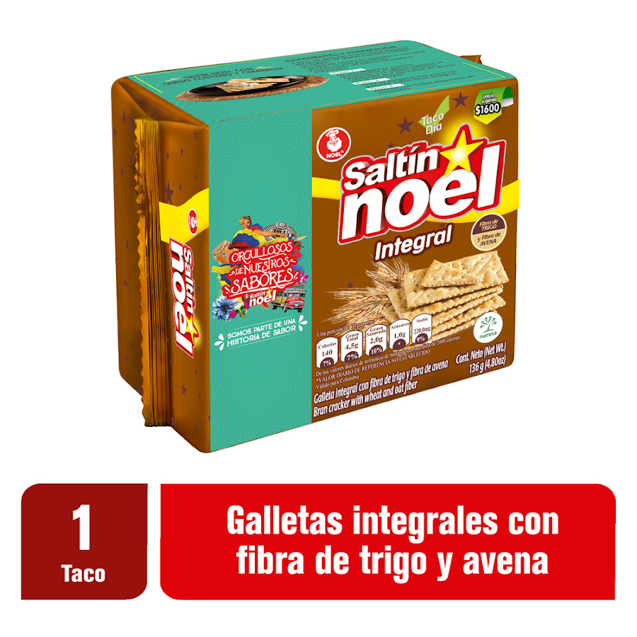 GALLETAS NOEL SALTIN NOEL INTEGRAL TACO X136G