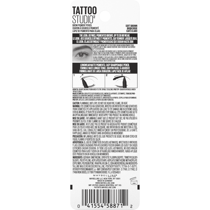 Delineador Maybelline Tattoo Soft Brown x 1und