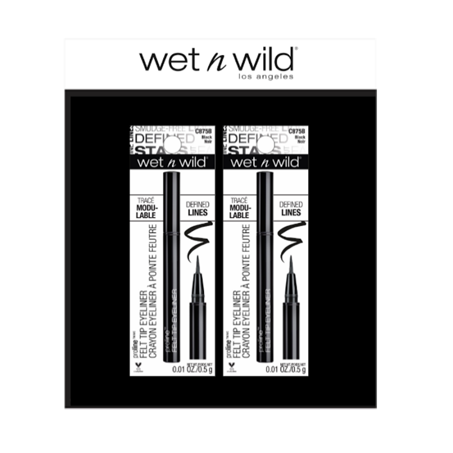 Oferta Delineador de  Ojos Wet n Wild Proline Felt Tip Eyeliner Black x2 Und