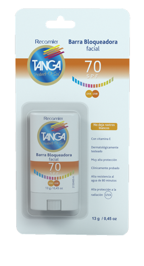 Bloqueador Facial Tanga 70 SPF Barra x 13Gr