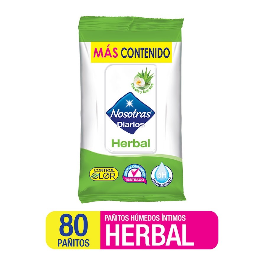 Toallas Humedas Nosotras Herbal x 80 Unid