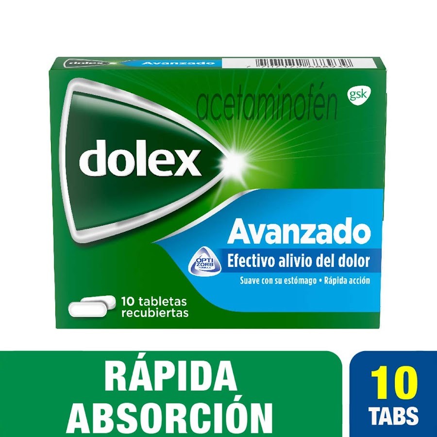 DOLEX Avanzado 500mg Tabletas Caja x10Tab. GSK Acetaminofén