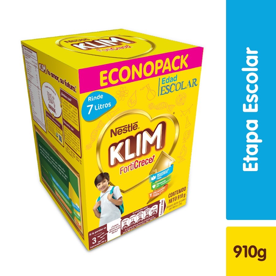 Alimento Lacteo Klim Forticrece con Hierro y Zinc Rinde 7 Litros x 910Gr