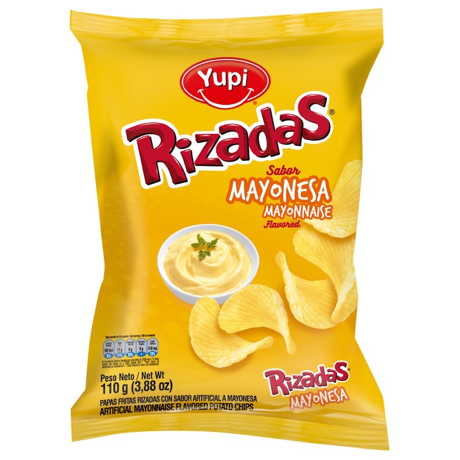 Pasabocas Yupi Papas Fritas Rizadas Mayonesa Paquete X110G.