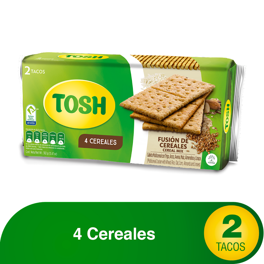Galleta Tosh Fusion de Cereales x 2 Tacos