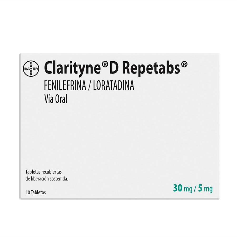 Clarityne D Repetabs 30/5mg Tab.Caja x10Tab MSD Fenilefrina Loratadina