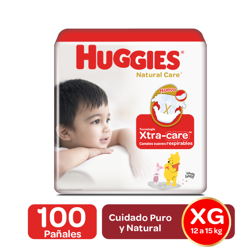 Pañales Huggies Natural Care Estapa 4 Talla XG X100Und