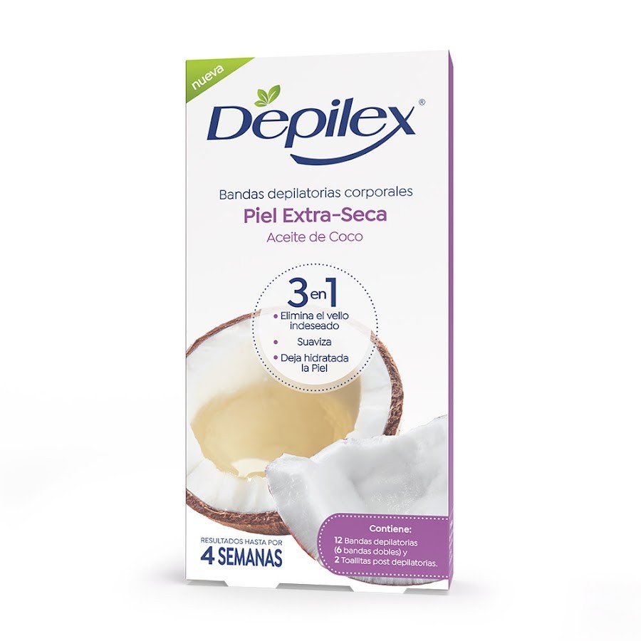 Banda Depilatoria Depilex Corporal Piel Extraseca x 12Und