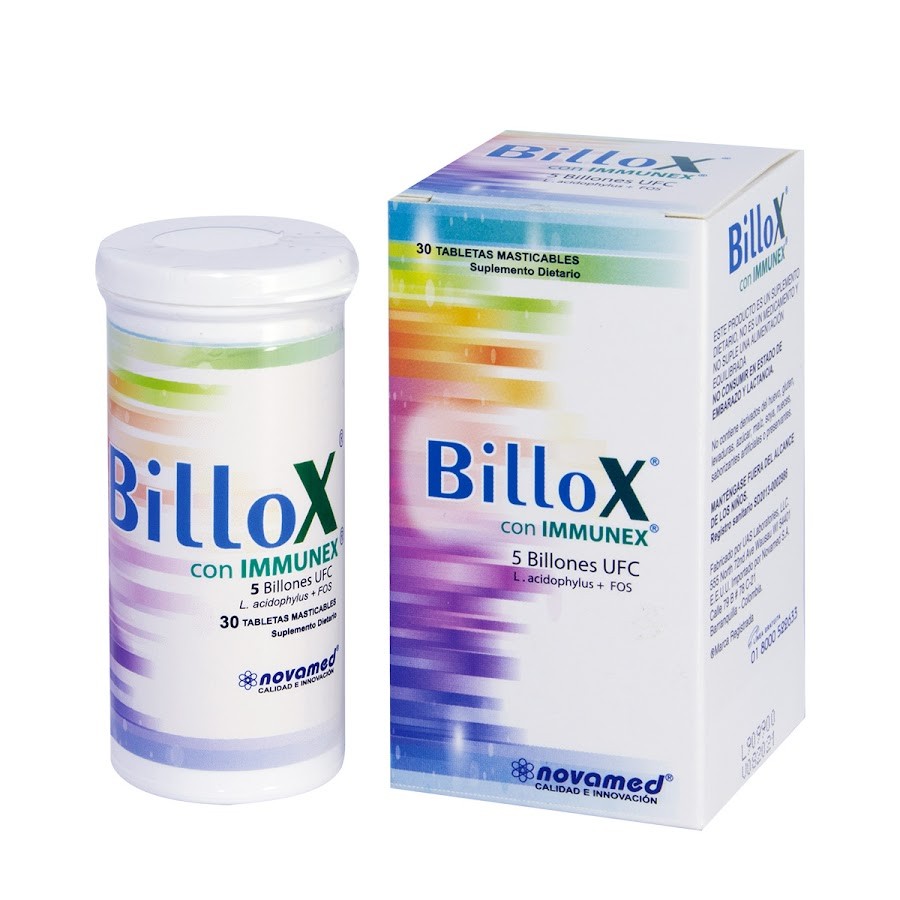 SUPLEMENTO DIETARIO BILLOX CON IMMUNEX CAJA X30TAB.NOVAMED