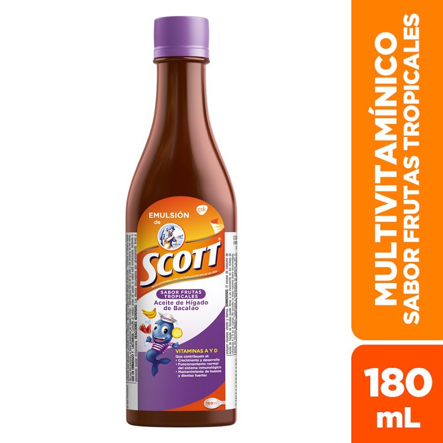 Multivitamínico Emulsión SCOTT Frutas Tropicales x180Ml