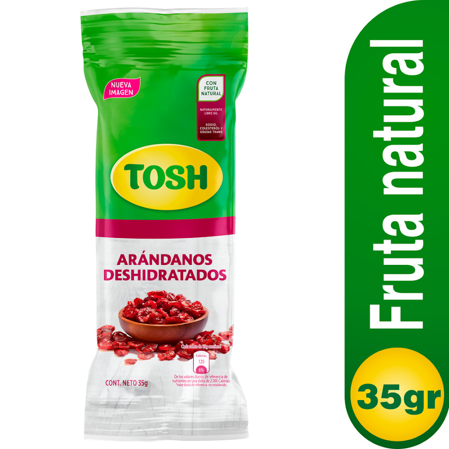 Pasabocas Tosh Arándanos Deshidratados Paquete X35G.