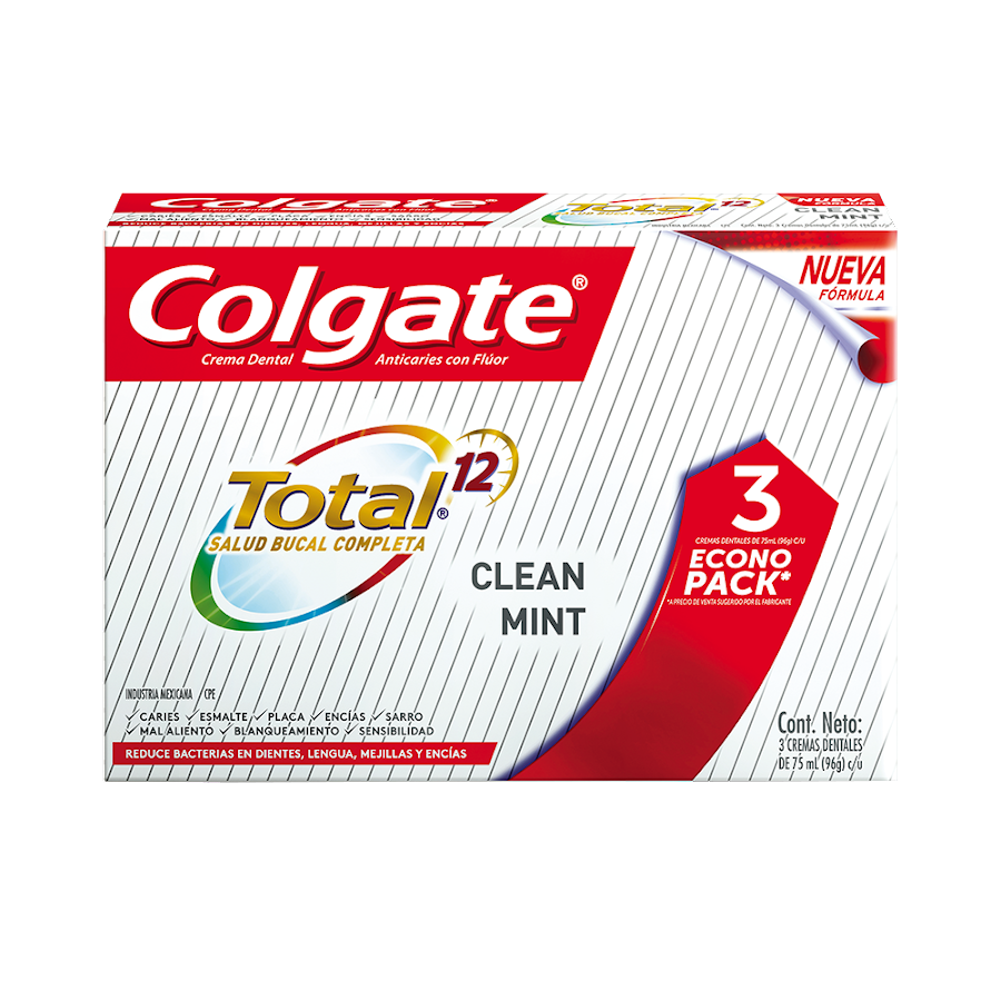 Oferta Crema Dental COLGATE Total 12 Clean Mint 75Ml EconoPack x3Und