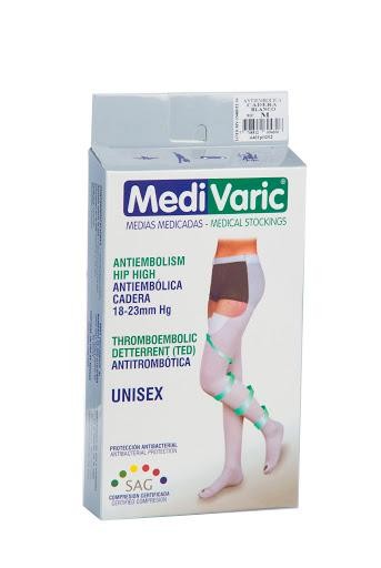 Media Medi Varic Antiembólica Cadera Unisex M Blanco X1Und.