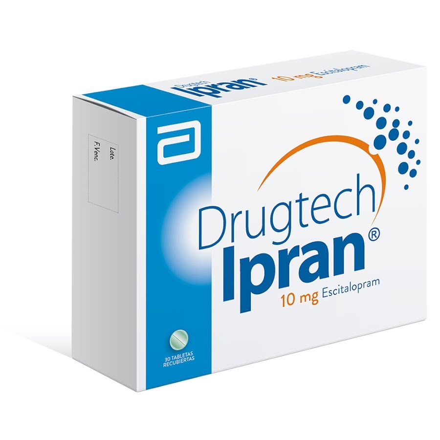 Ipran 10mg tableta Caja x30tab Drugtech Escitalopram