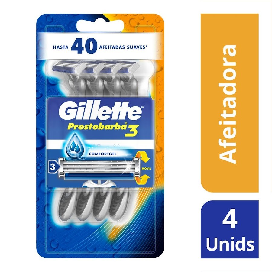 Maquina de Afeitar GILLETTE Prestobarba 3 x4Und
