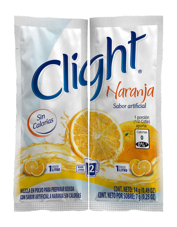 Refresco en Polvo Clight Sabor a Naranja x 14Gr