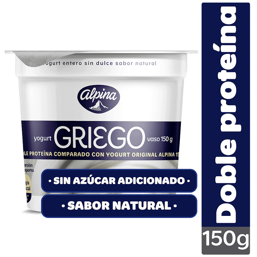 Yogurt Alpina Griego Sabor Natural Sin Azucar x 150Gr