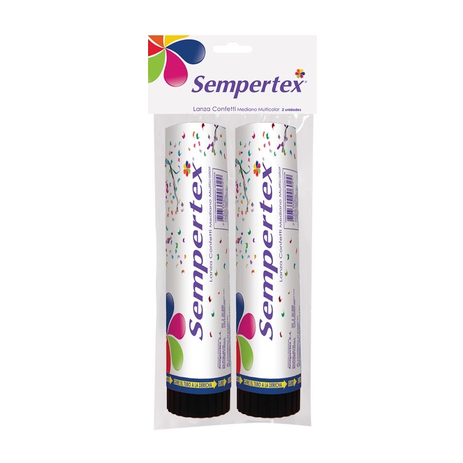 LANZA CONFETTI SEMPERTEX MEDIANO MULTICOLOR X 2 UND