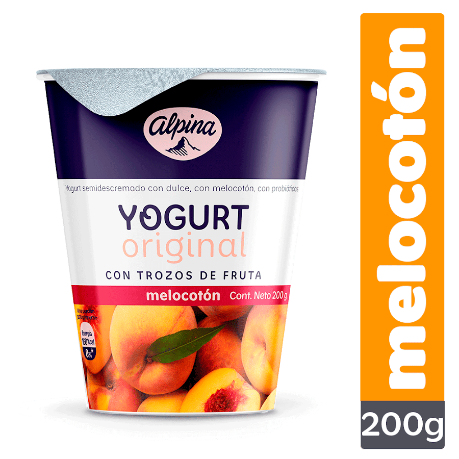 Yogurt ALPINA Original Trozos de Fruta Melocotón x200g