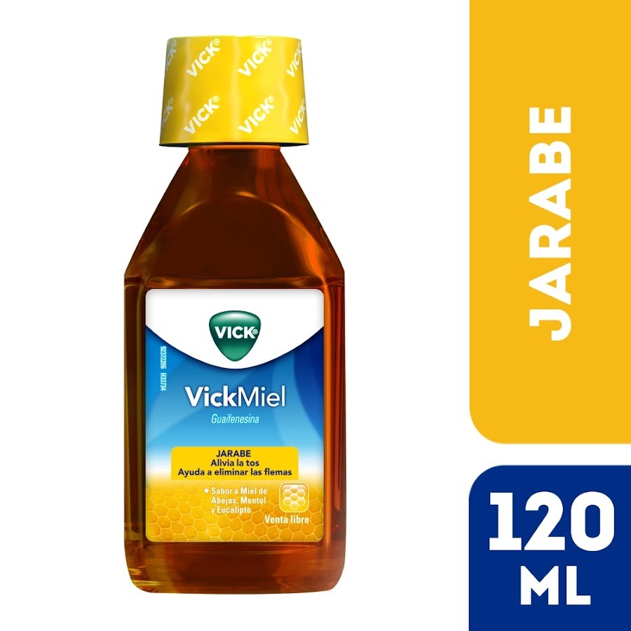 VICK Miel Jarabe Expectorante Frasco x120Ml. P&G Miel Guaifenesina