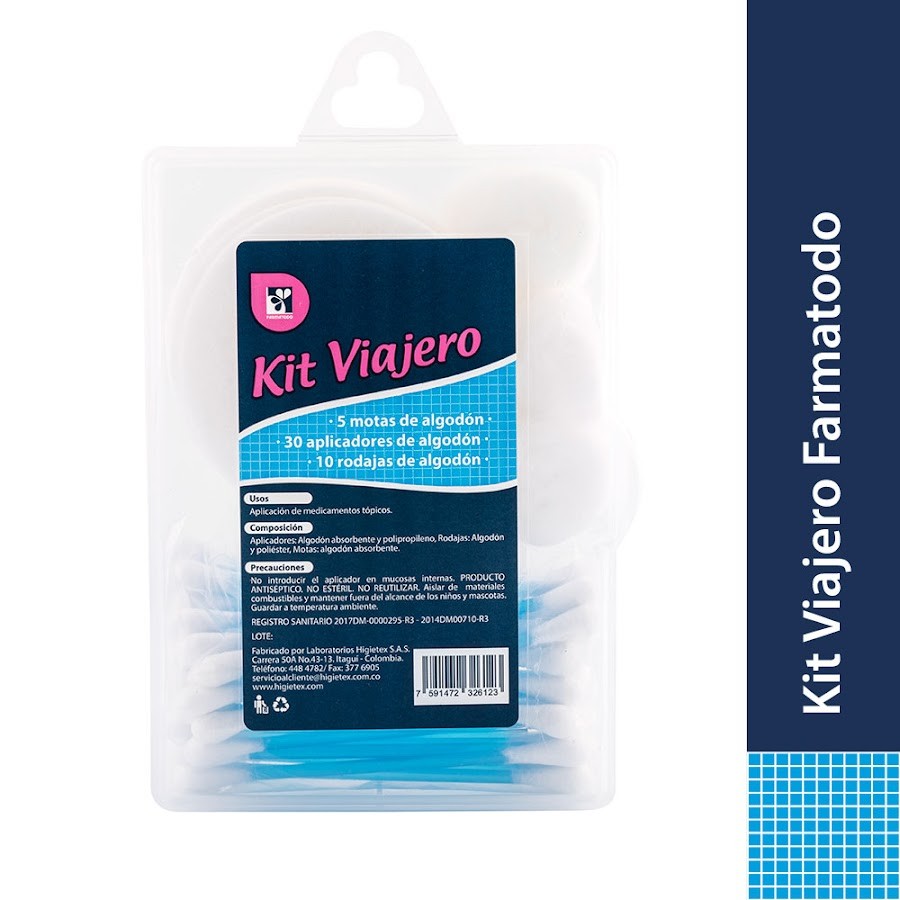 Kit Viajero Farmatodo algodones caja x 1 und