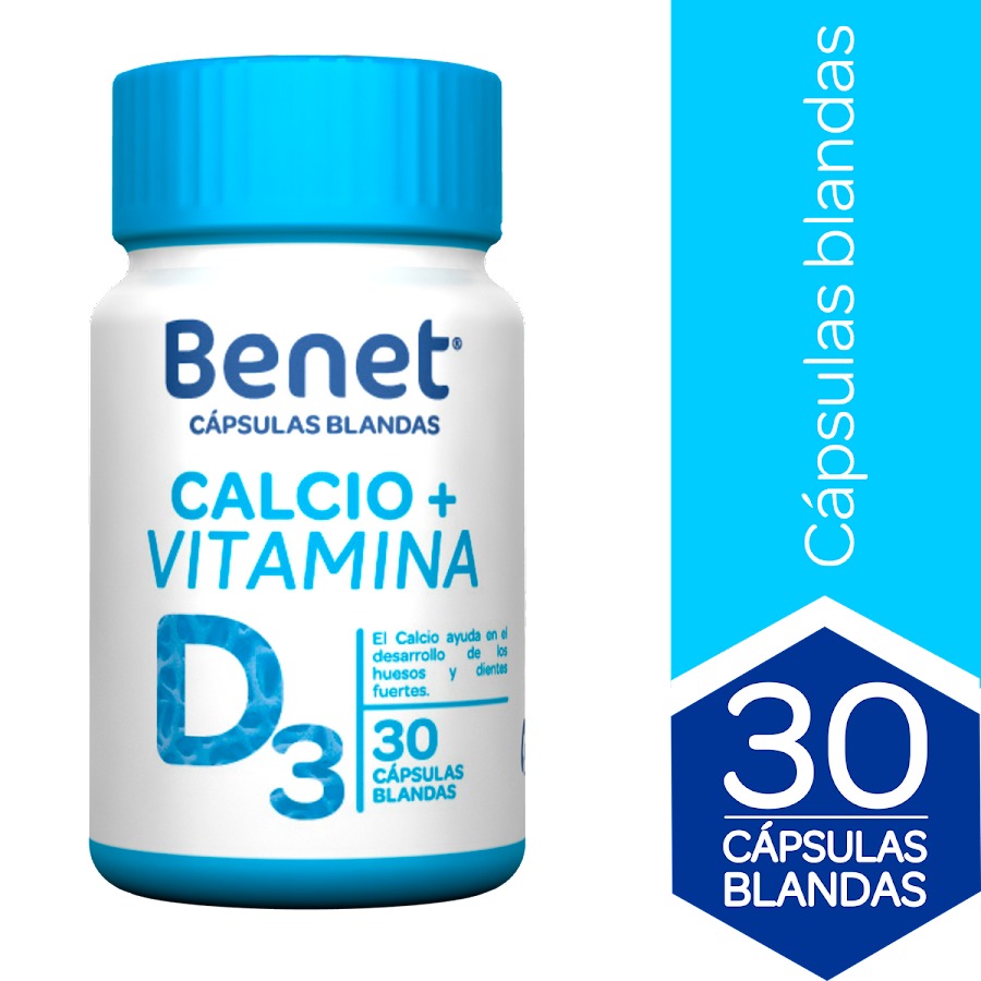 Capsulas Benet de Calcio mas Vitamina D3 x 30Und
