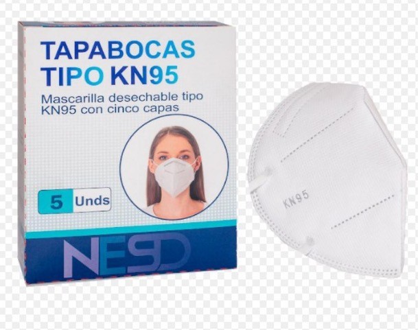 Tapabocas Nesd Tipo KN95 Blanco x5 Und