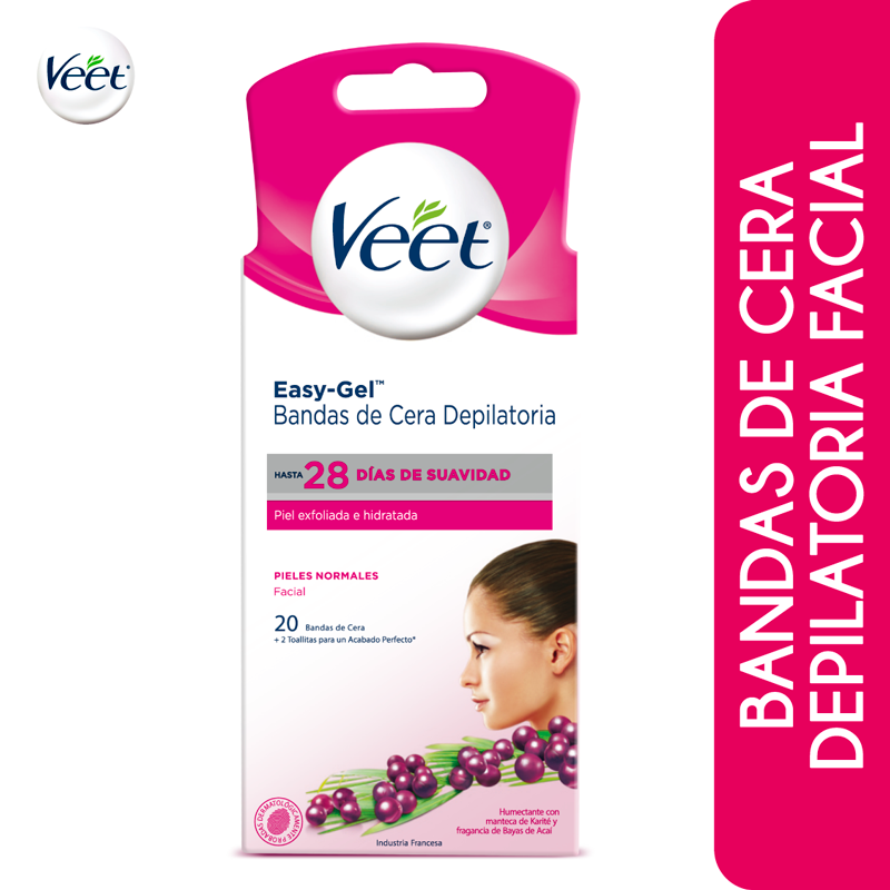 BANDA DEPILATORIA VEET FACIAL PIEL NORMAL CERA FRÍA X20UND