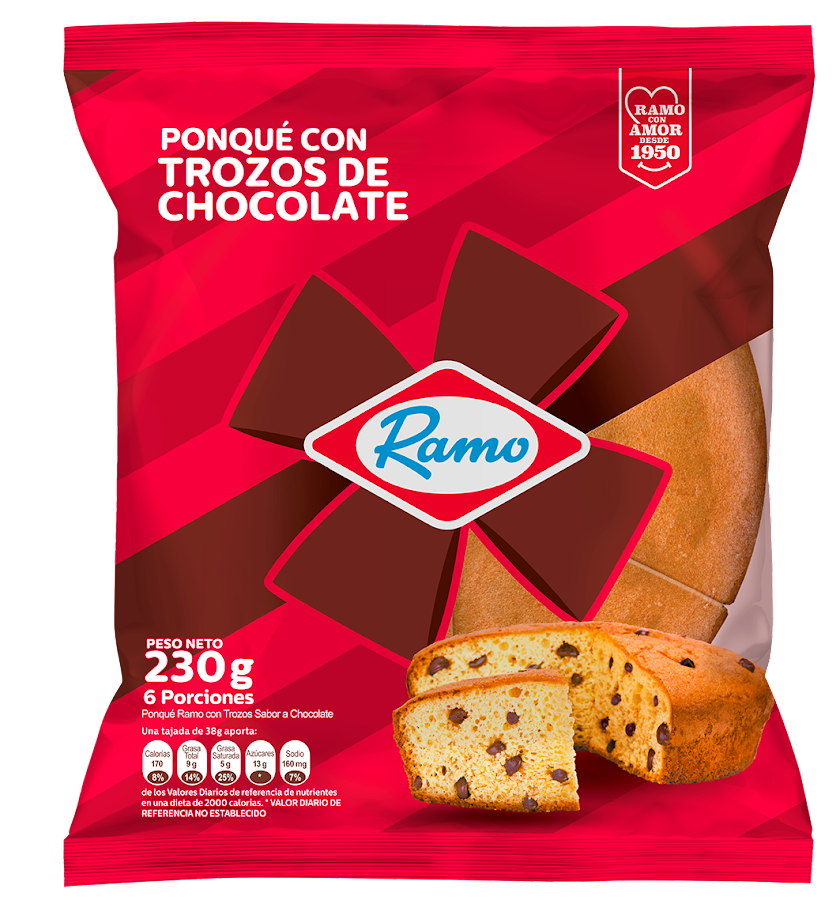 Ponque Ramo Trozos De Chocolate X 230Gr