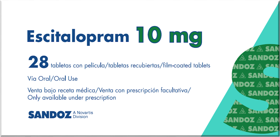 Escitalopram x 10 mg tabletas Recubiertas Sandoz